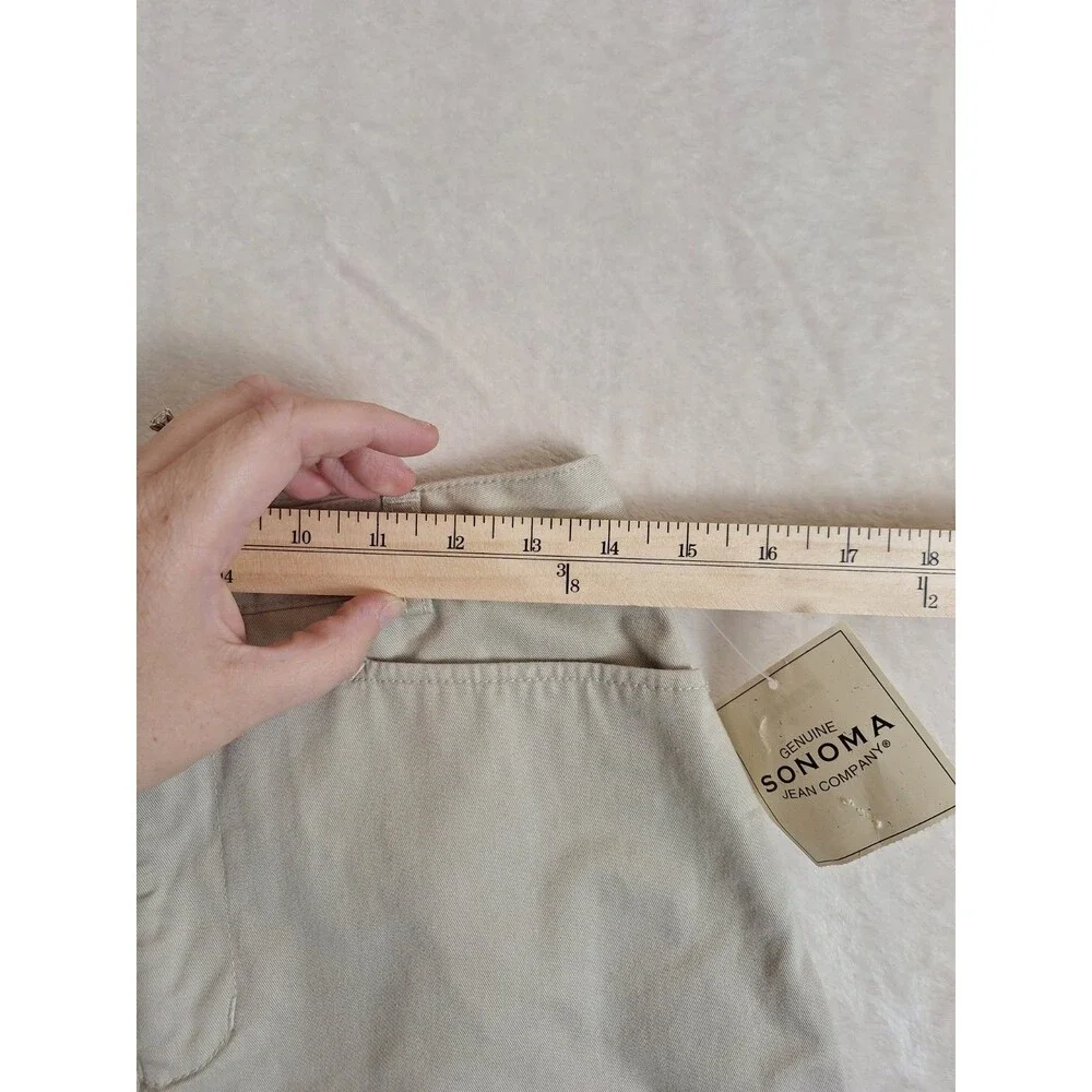 Sonoma Genuine Womens Size 6 Skort Cream Khaki Pockets Cotton Shorts Back NWT